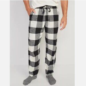 NWT Old Navy Black Buffalo Plaid Flannel Pajama Pants Sleep Lounge Men Large